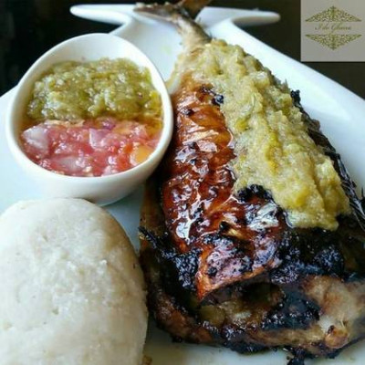 Banku with Salmon