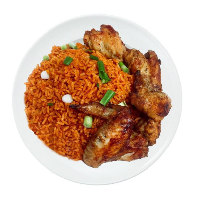 Jollof Rice with Wings