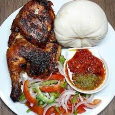 Banku with Chicken